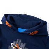 VidaXL Pull enfant à capuche 104 bleu marine