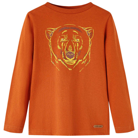 VidaXL Chemise enfant à manches longues 116 couleur rouille clair