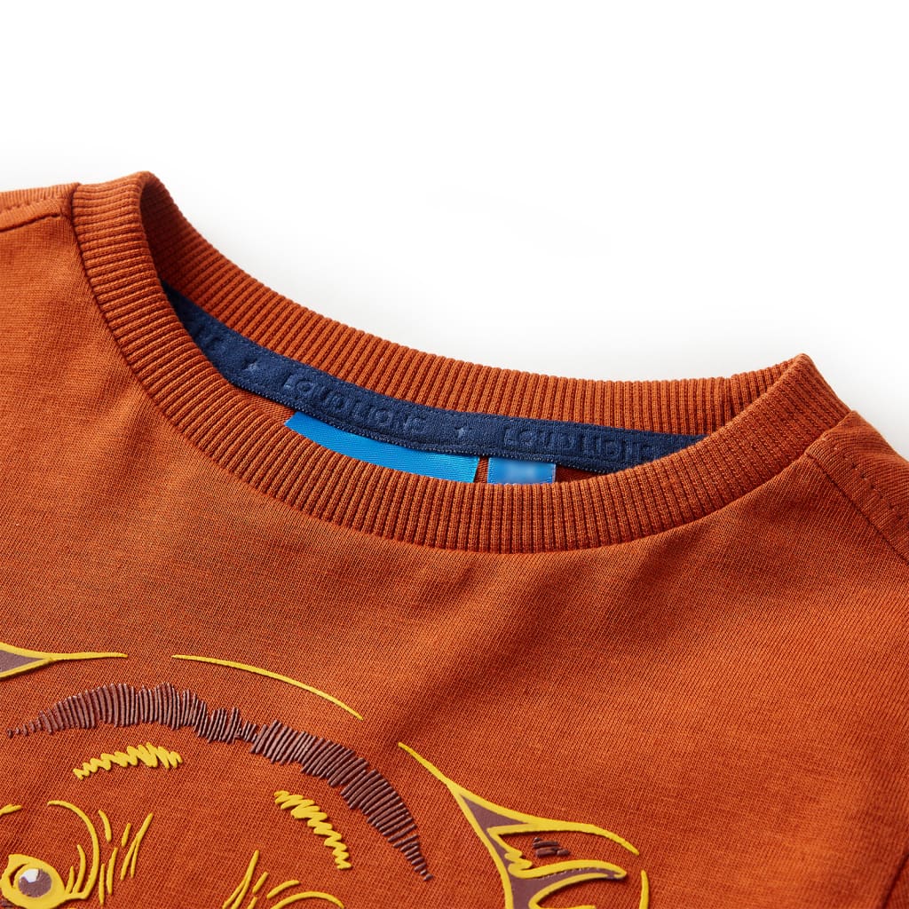 VidaXL Chemise enfant à manches longues 128 couleur rouille clair