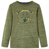 VidaXL Chemise enfant à manches longues 104 kaki mélangé