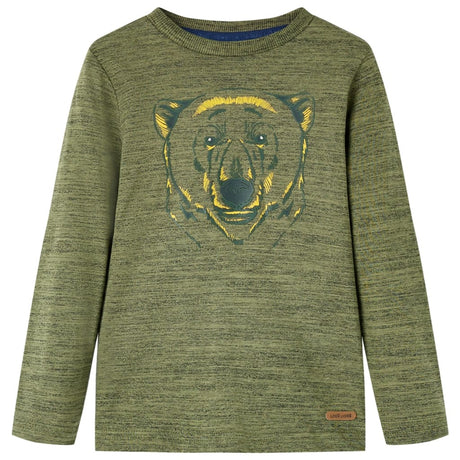 VidaXL Chemise enfant à manches longues 104 kaki mélangé