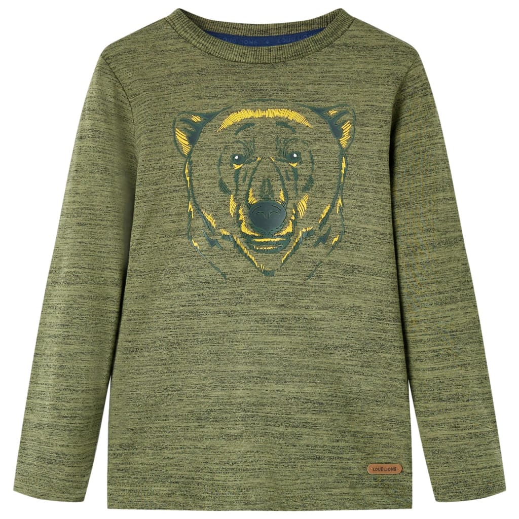 VidaXL Chemise enfant à manches longues 116 kaki mélangé