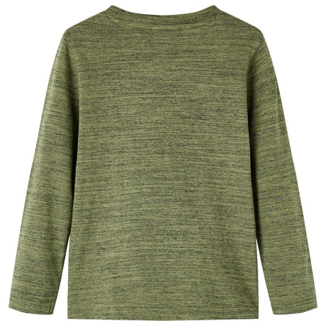 VidaXL Chemise enfant à manches longues 128 kaki mélangé