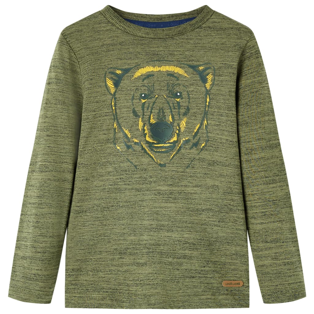 VidaXL Chemise enfant à manches longues 140 kaki mélangé