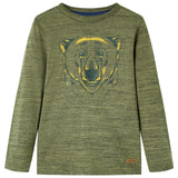 VidaXL Chemise enfant à manches longues 140 kaki mélangé