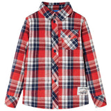 VidaXL Chemise enfant à carreaux 92 rouge et bleu marine