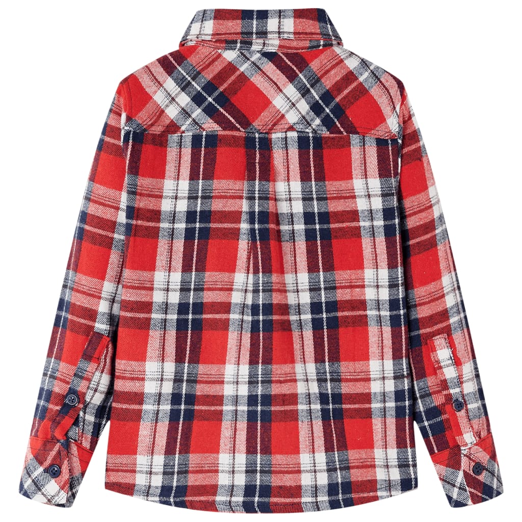 VidaXL Chemise enfant à carreaux 92 rouge et bleu marine