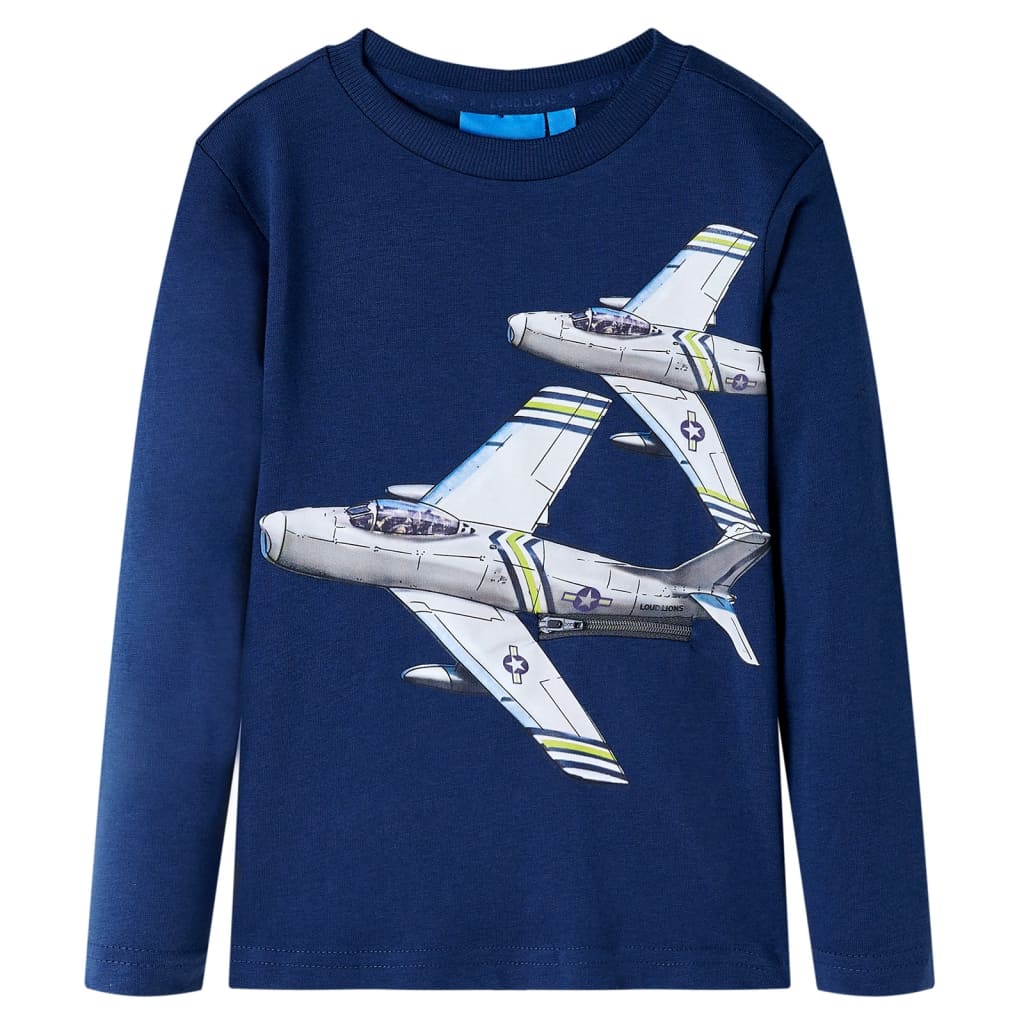 VidaXL Chemise enfant à manches longues 92 bleu marine
