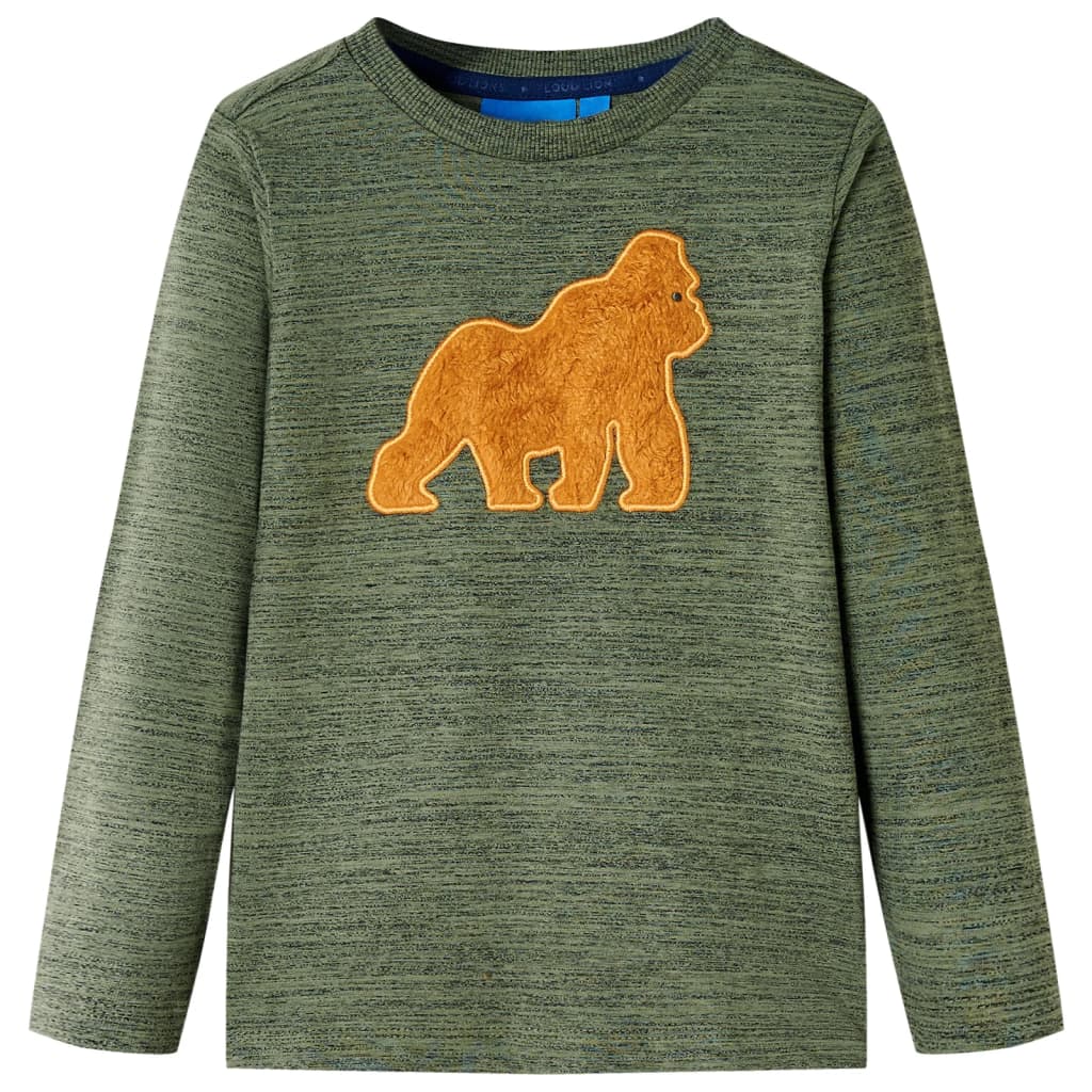 VidaXL Chemise enfant à manches longues 116 kaki mélangé