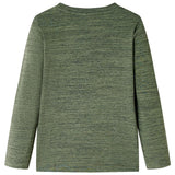VidaXL Chemise enfant à manches longues 128 kaki mélangé