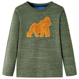 VidaXL Chemise enfant à manches longues 140 kaki mélangé