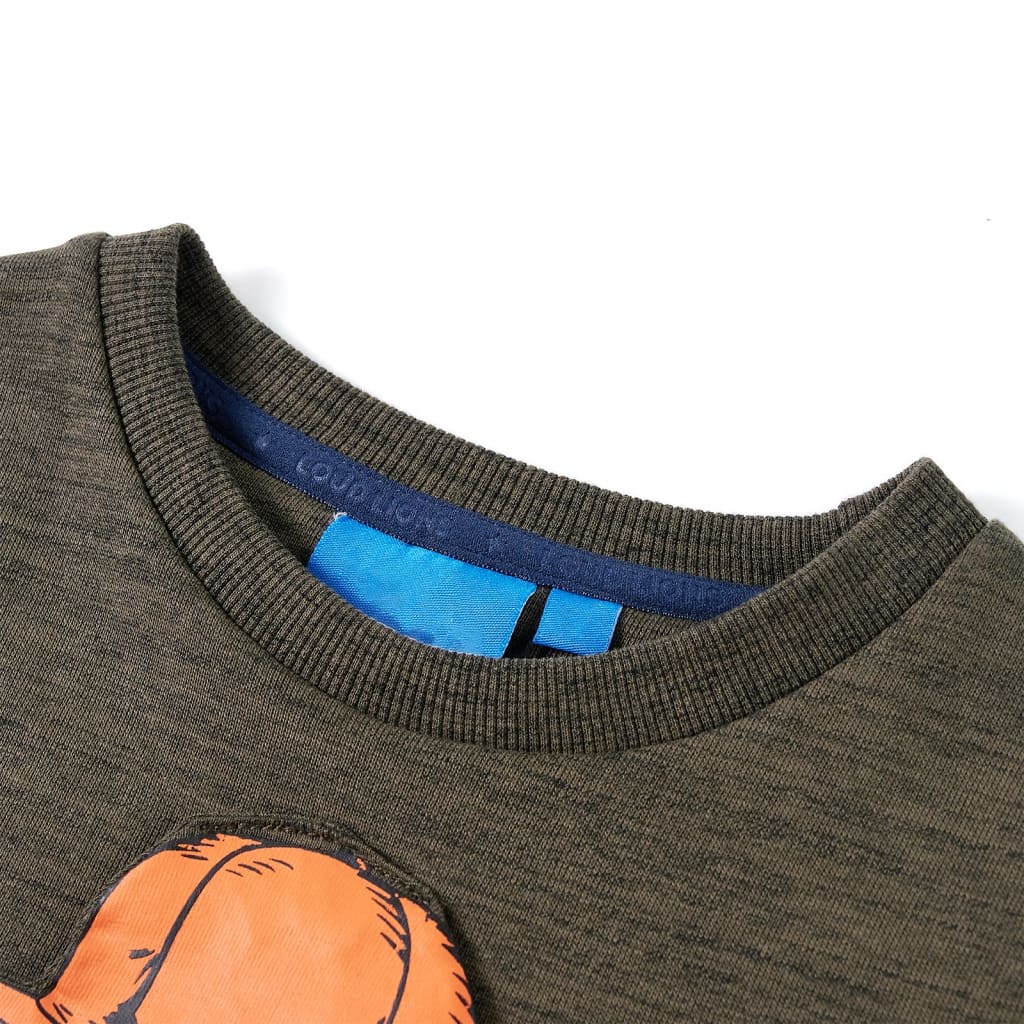 VidaXL Pull enfant 116 kaki foncé mélangé