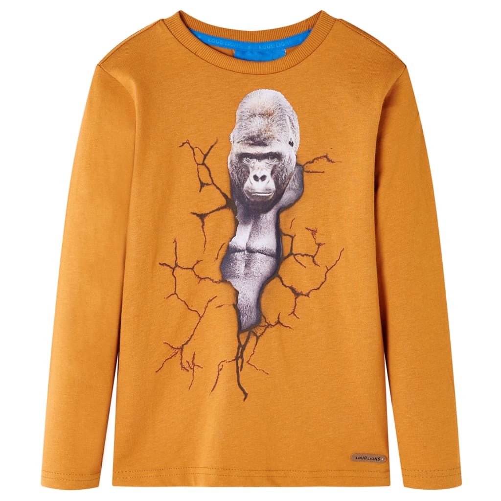 VidaXL Chemise enfant à manches longues 92 ocre foncé
