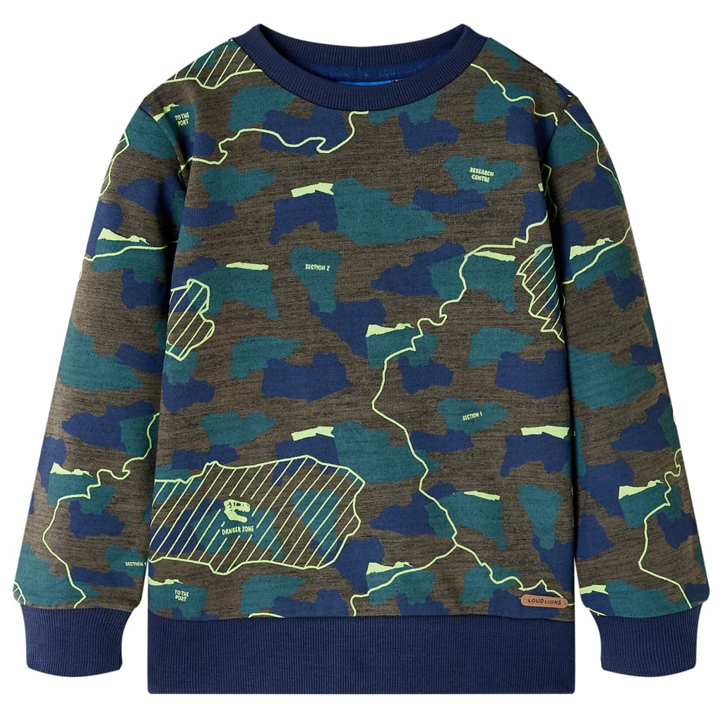 VidaXL Chemise enfant 116 kaki foncé mélangé
