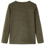 VidaXL Chemise enfant à manches longues 128 kaki mélangé