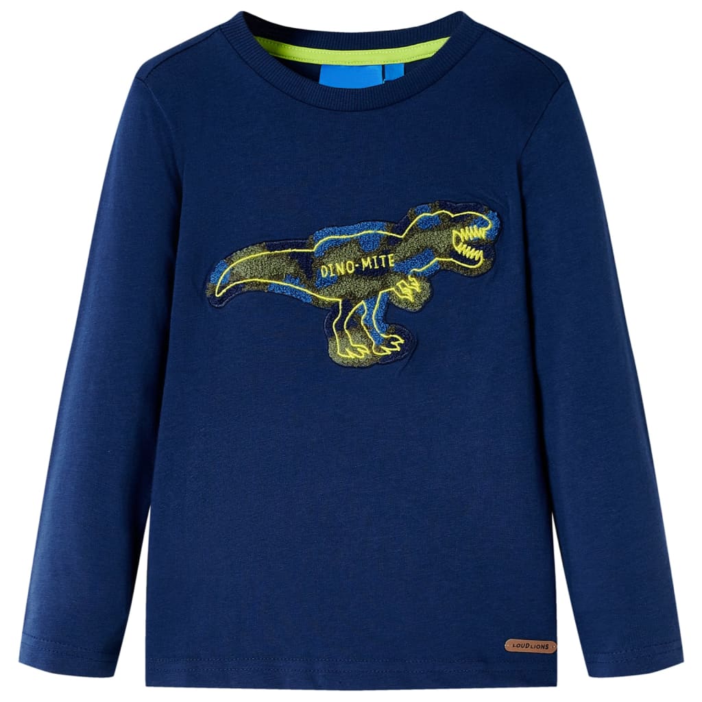 VidaXL Chemise enfant à manches longues 128 bleu marine