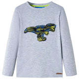 VidaXL Chemise enfant à manches longues 104 gris mélangé