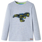 VidaXL Chemise enfant à manches longues 116 gris mélangé