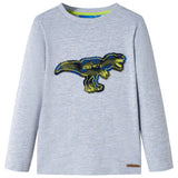 VidaXL Chemise enfant à manches longues 128 gris mélangé