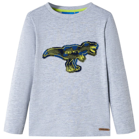 VidaXL Chemise enfant à manches longues 128 gris mélangé