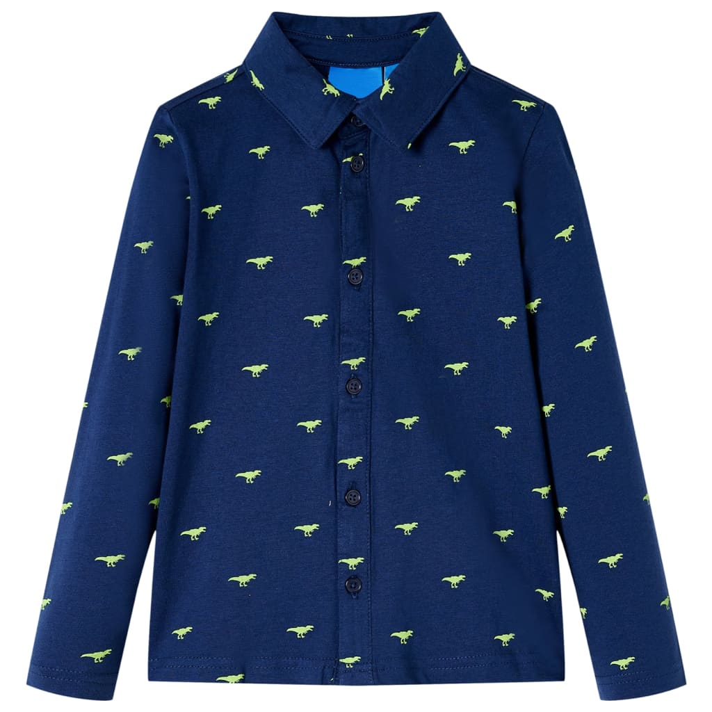 VidaXL Chemise enfant 140 bleu marine