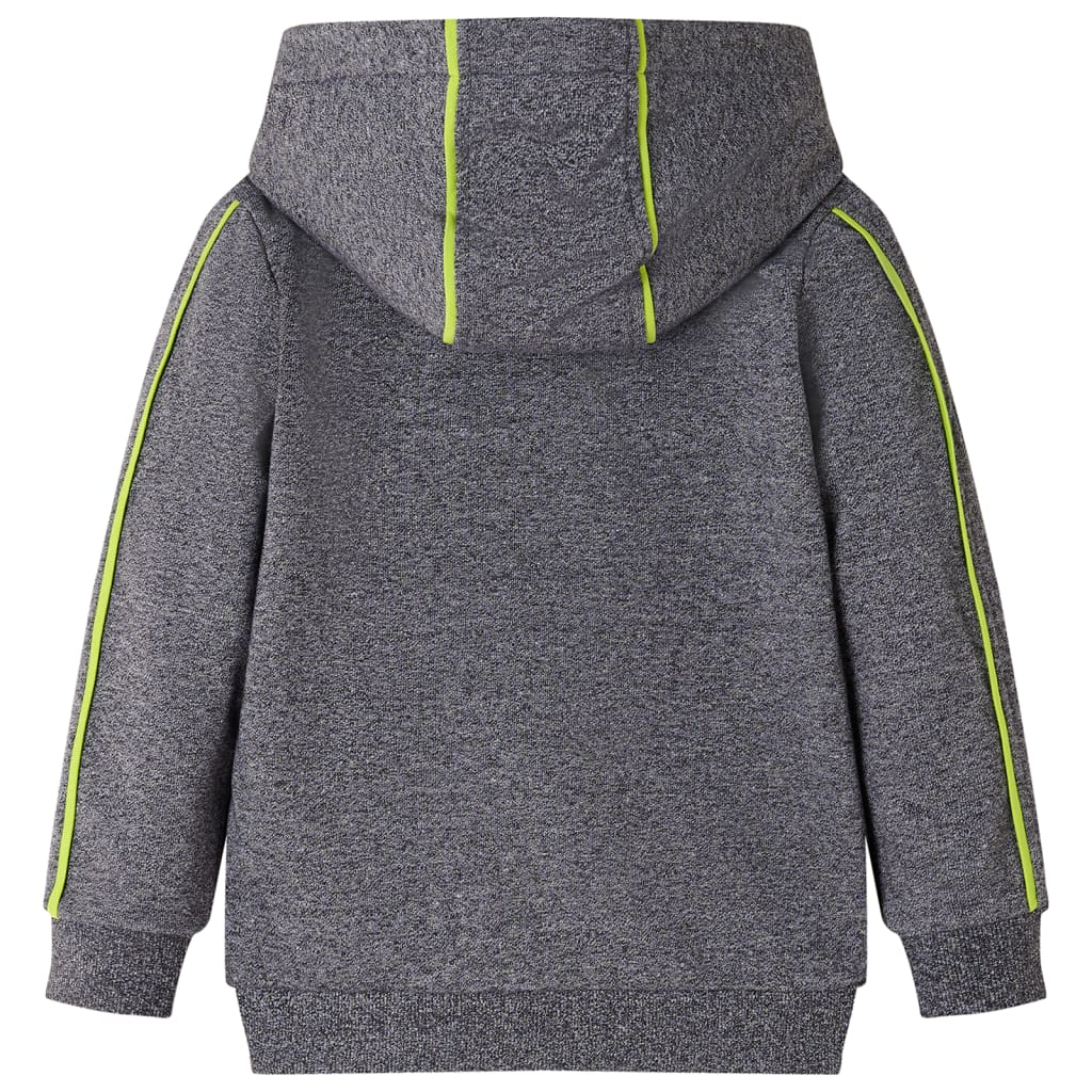 VidaXL Cardigan enfant avec capuche et fermeture éclair 92 gris mélangé