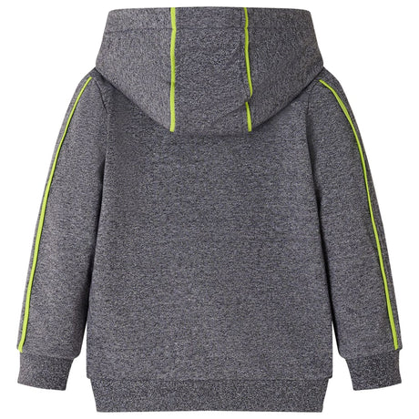 VidaXL Cardigan enfant avec capuche et fermeture éclair 92 gris mélangé