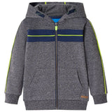 VidaXL Cardigan enfant avec capuche et fermeture éclair 116 gris mélangé