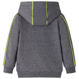 VidaXL Cardigan enfant avec capuche et fermeture éclair 116 gris mélangé