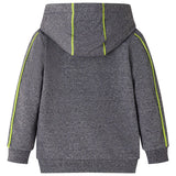 VidaXL Cardigan enfant avec capuche et fermeture éclair 140 gris mélangé