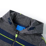 VidaXL Cardigan enfant avec capuche et fermeture éclair 140 gris mélangé