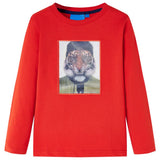 VidaXL Chemise enfant à manches longues 104 rouge