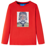 VidaXL chemise enfant à manches longues 140 rouge