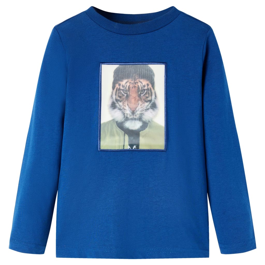 VidaXL Chemise enfant à manches longues 92 bleu foncé