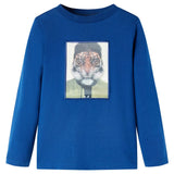 VidaXL Chemise enfant à manches longues 116 bleu foncé