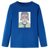 VidaXL Chemise enfant à manches longues 128 bleu foncé