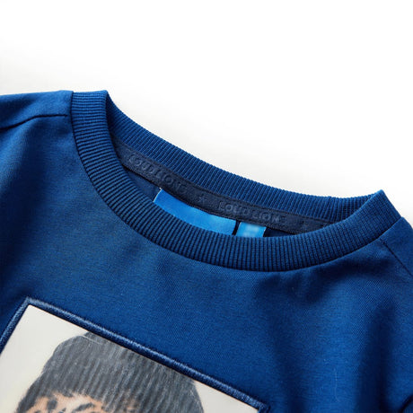 VidaXL Chemise enfant à manches longues 128 bleu foncé