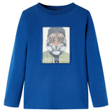 VidaXL Chemise enfant à manches longues 140 bleu foncé