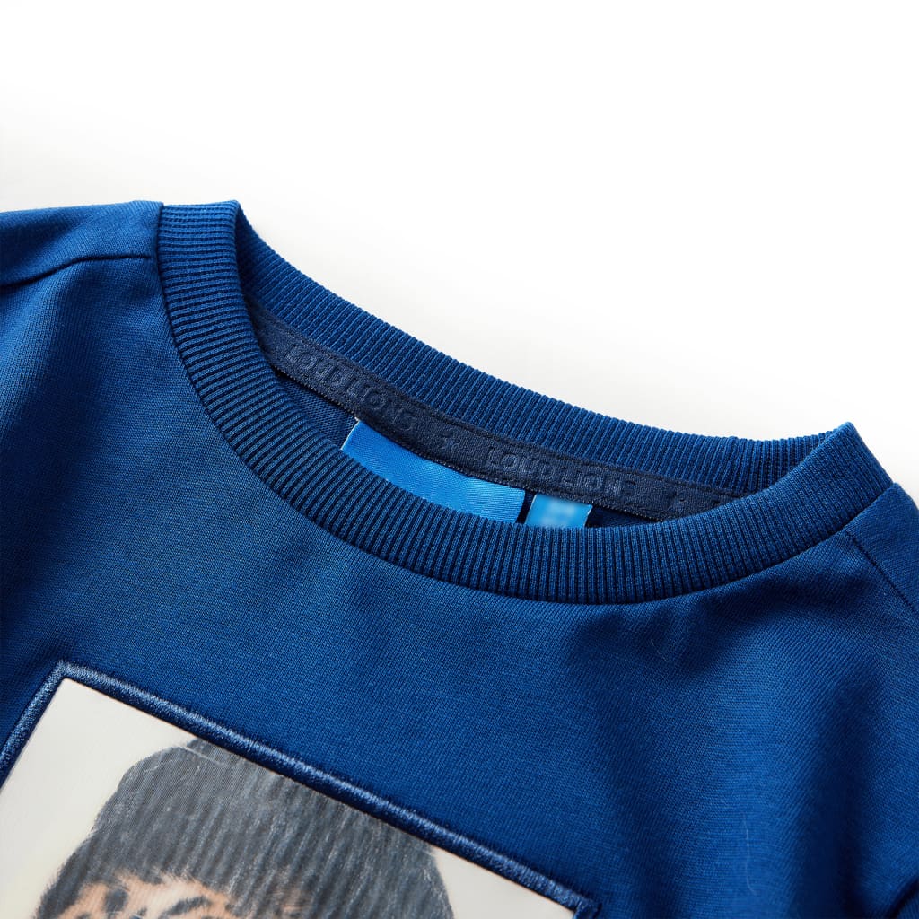 VidaXL Chemise enfant à manches longues 140 bleu foncé