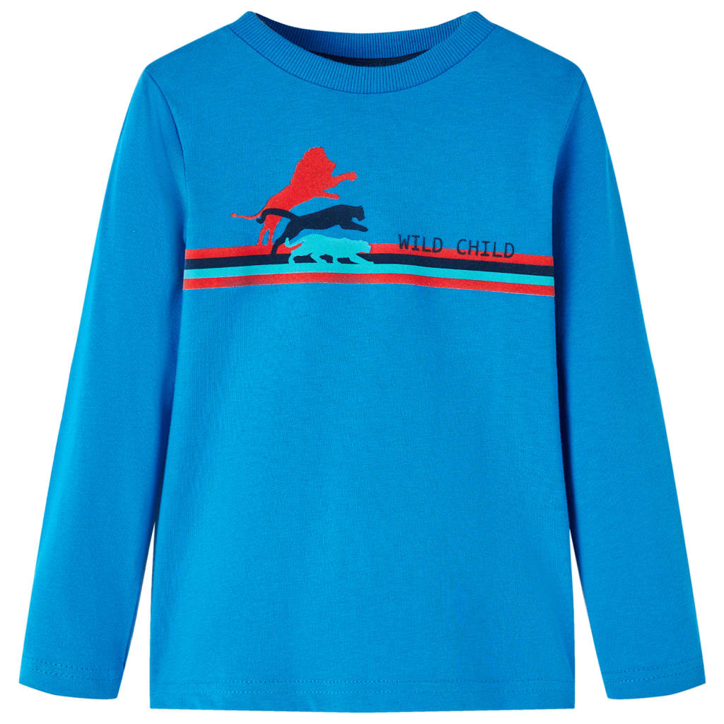 VidaXL Chemise enfant à manches longues 116 bleu cobalt