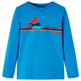 VidaXL Chemise enfant à manches longues 140 bleu cobalt