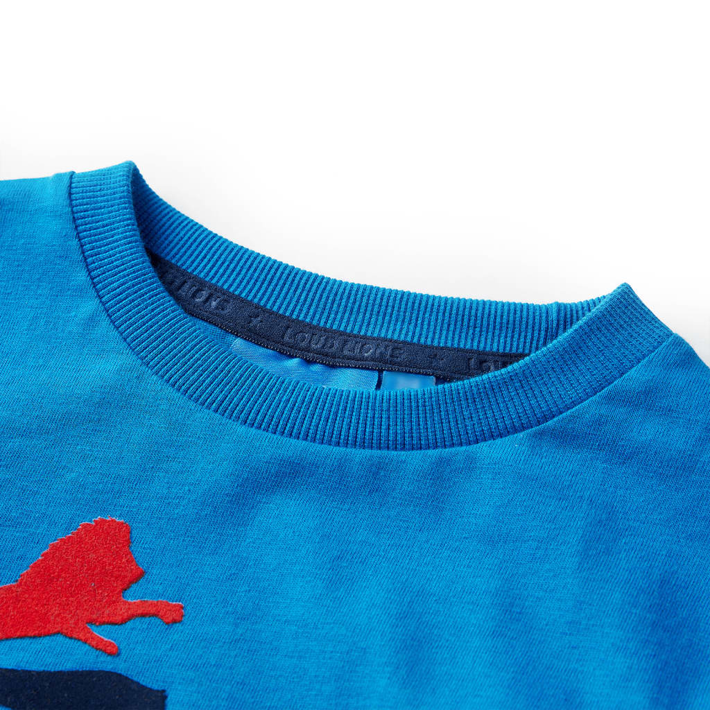 VidaXL Chemise enfant à manches longues 140 bleu cobalt