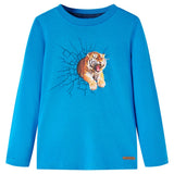 VidaXL Chemise enfant à manches longues 92 bleu cobalt