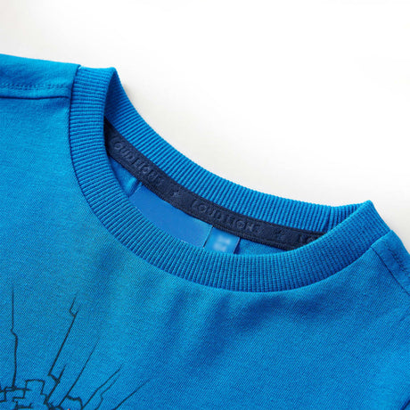 VidaXL Chemise enfant à manches longues 116 bleu cobalt