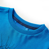 VidaXL Chemise enfant à manches longues 128 bleu cobalt