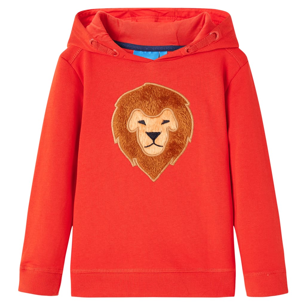 VidaXL Pull enfant à capuche 104 rouge
