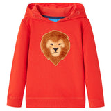 VidaXL Pull enfant à capuche 104 rouge