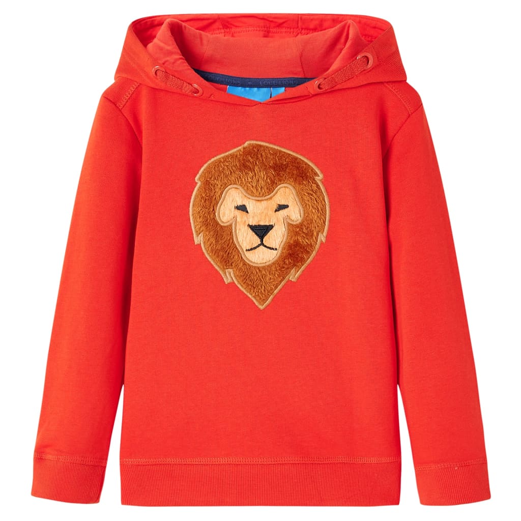 VidaXL pull enfant à capuche 128 rouge