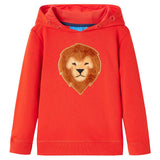 VidaXL pull enfant à capuche 128 rouge