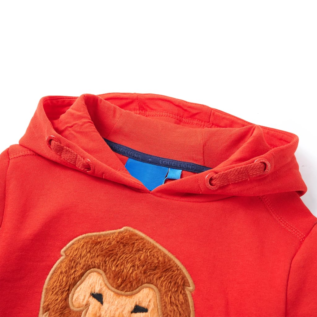 VidaXL pull enfant à capuche 128 rouge